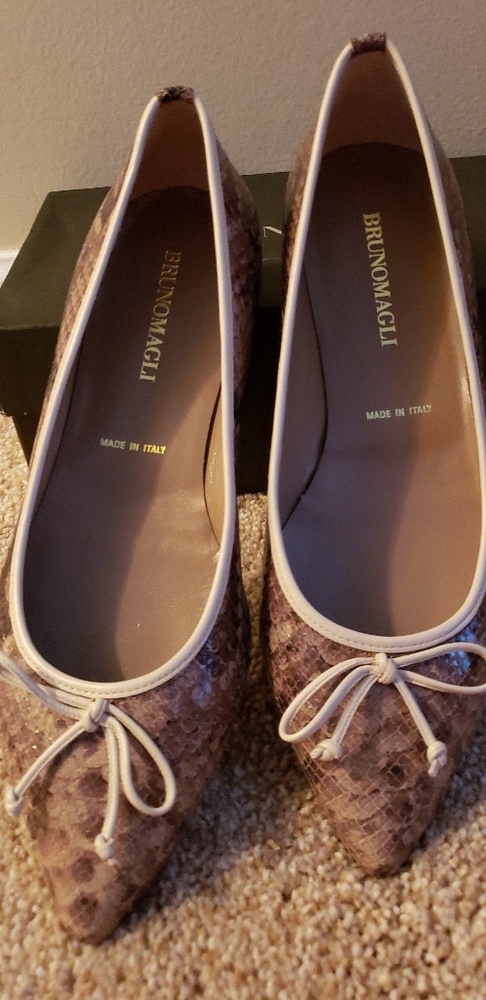 Bruno Magli snakeskin ballerina flats